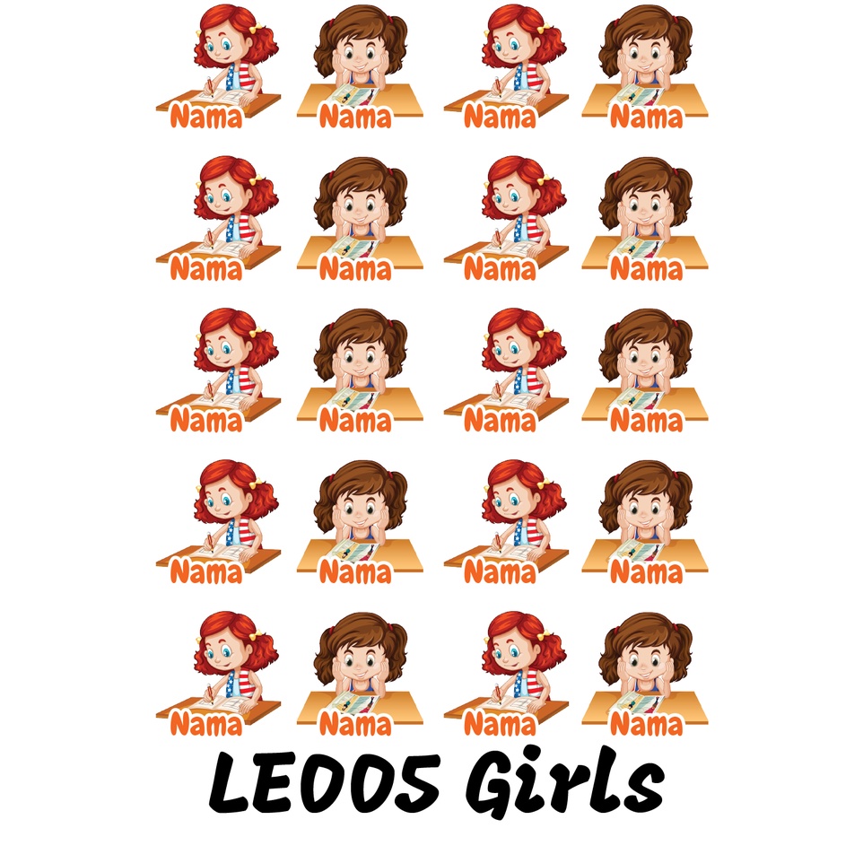 

Sticker Nama Cutting Label Waterproof Tahan Air Girls Play 05 (LE005)