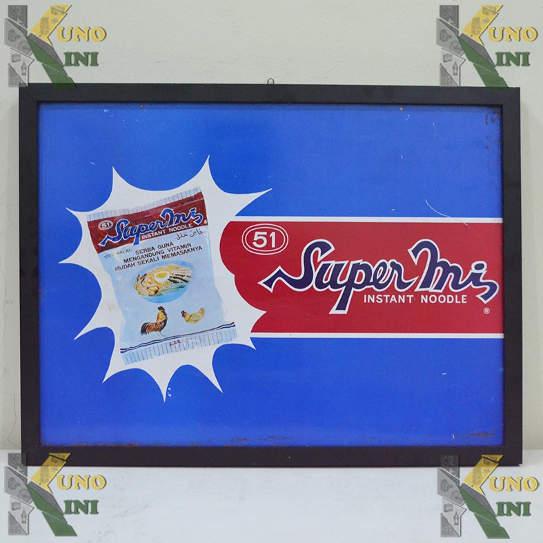 BARANG ANTIK PAJANGAN POSTER SUPER MIE. (ONGKIR DIKIRIM DARI SEMARANG)