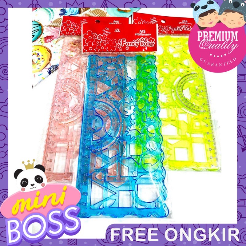 

Mini-Boss Penggaris Sablon Mengenal Banyak Bentuk (1 Set Dapat 2 Penggaris) Premium Quality