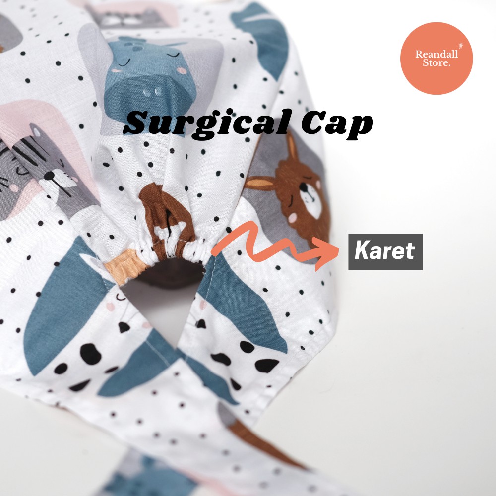 Image of (V) Surgical Cap / Topi Perawat / Topi Operasi / Topi Koki / Topi Chef #3
