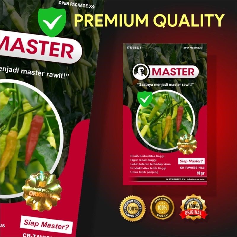 {200 Biji} Benih Cabe Master Repack Pabrik