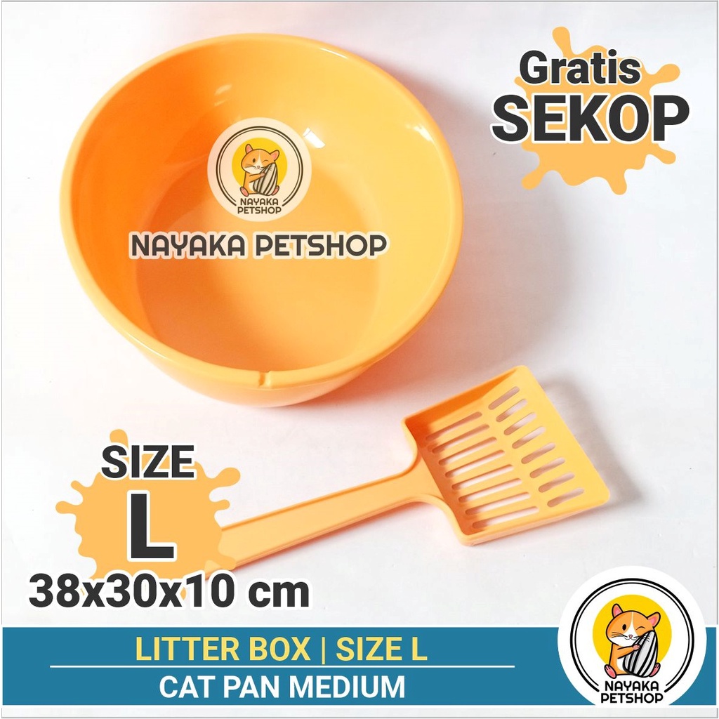 Size L Litter Box Kucing Gratis Sekop Baki Zeolit Gumpal Wangi Wood Pellet Bak Pasir Cat Toilet Kotak Kotoran Hewan