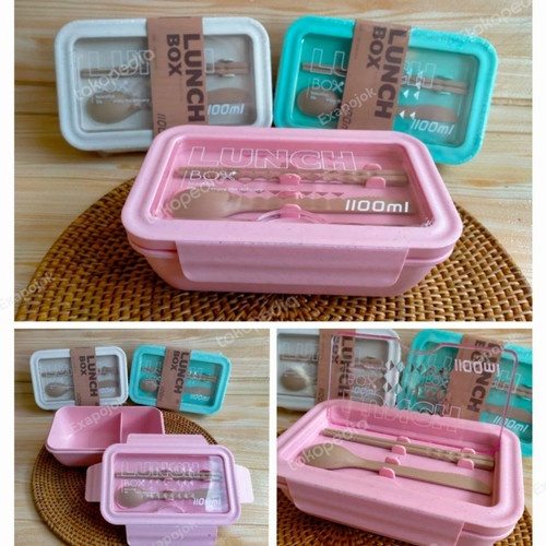 LUNCHBOX 2 SEKAT JERAMI KAPASITAS 1100 ML/KOTAK MAKAN 2 SEKAT 1100ML