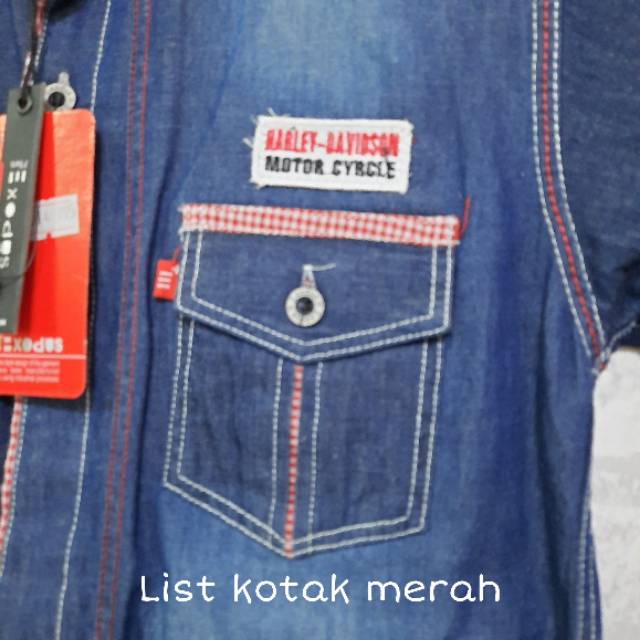 AHZA KEMEJA DENIM ANAK BORDIR EXODUS