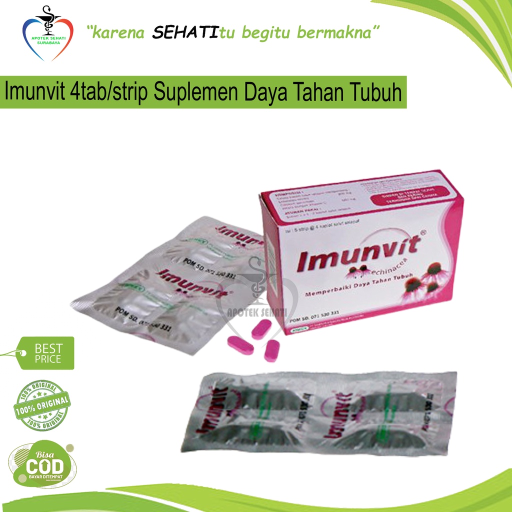 Imunvit Strip Vitamin Plus Echinacea Suplemen Penambah Imun