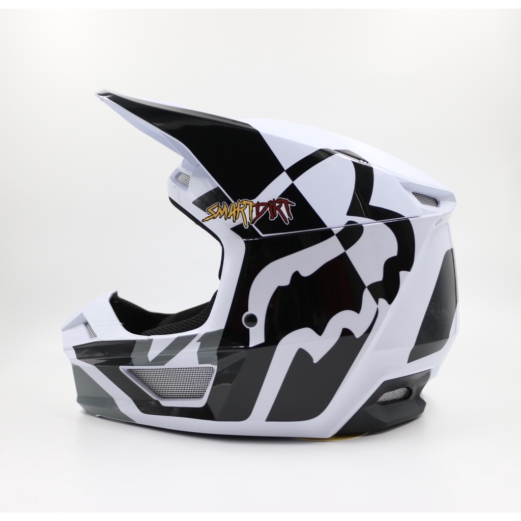 HELM MOTOR CROSS FOX V1 LUX WHITE 2022 EDITION HELM TRAIL FOX V1 ORI