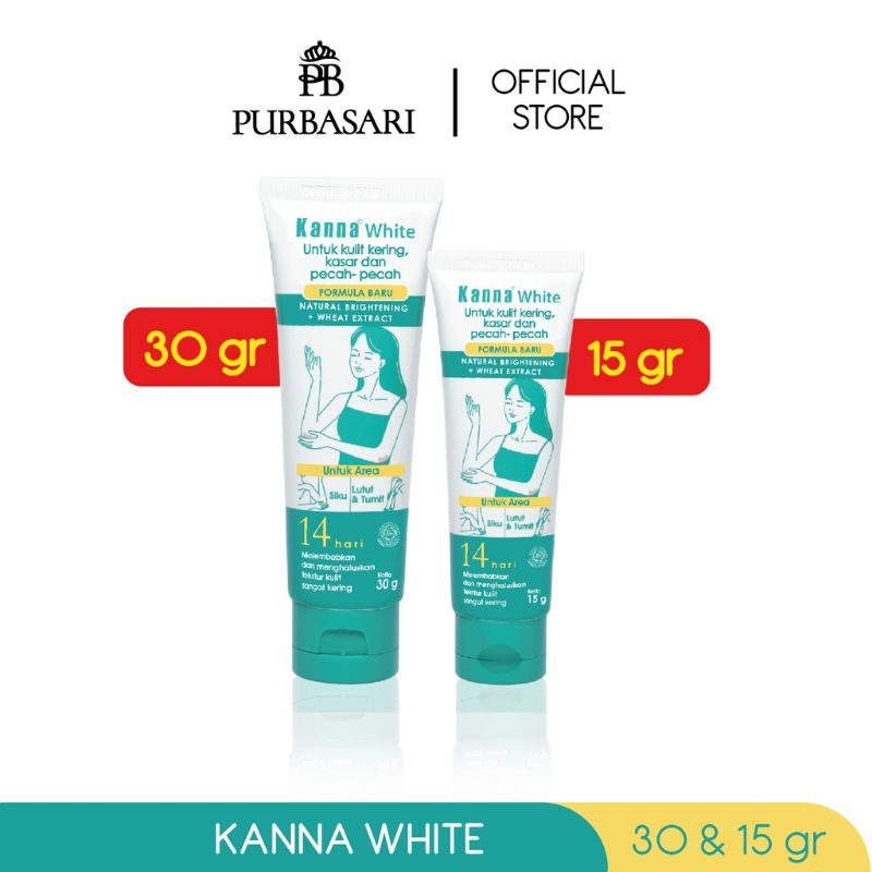 Kanna White Natural Brightening + Wheat Extract/Kanna Cream 15gr&amp;30gr