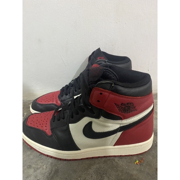 Nike air jordan 1 high bred toe second bekas