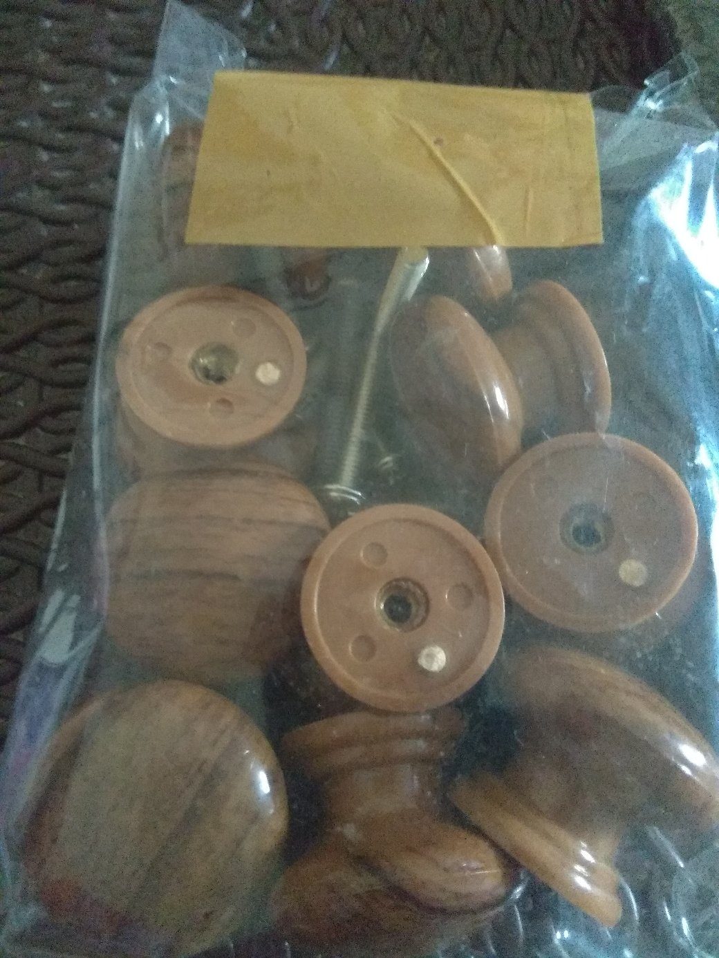 Tarikan Laci Handle Pintu Lemari Cabinet Kitchen Set Bahan Plastik Motif Kayu Handel Plastics Knob