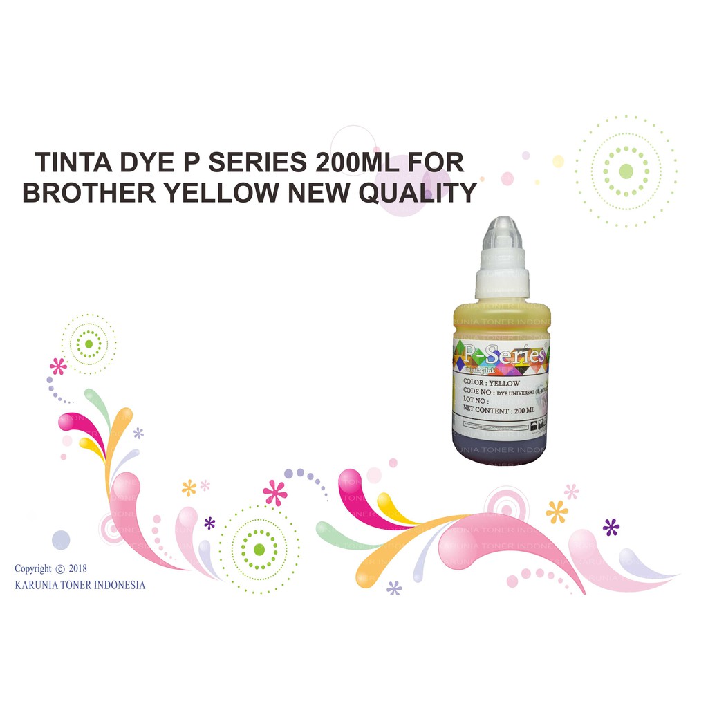 TINTA DYE P SERIES 200ML FOR BROTHER CMYK NEW QUALITY