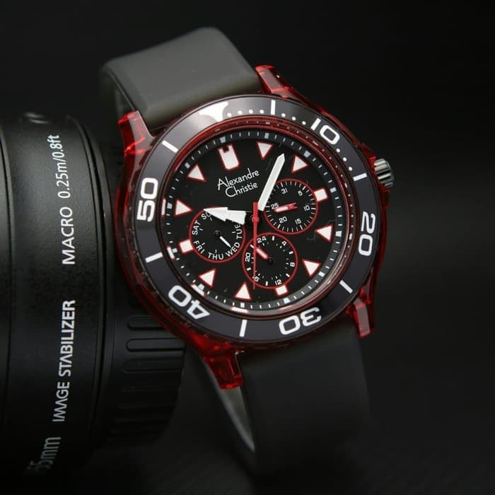 JAM TANGAN PRIA ALEXANDRE CHRISTIE AC 6531 AC6531 RED BLACK ORIGINAL