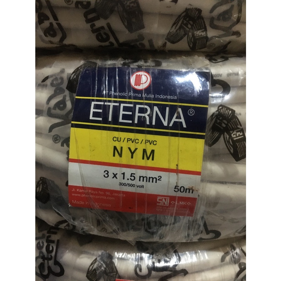 Eterna ROLL Kabel Tembaga Kabel Kawat isi 3 Kabel Listrik Kabel Rol Roll  3x1.5 3 x 1.5 isi 50 Meter