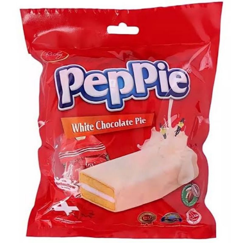 Peppie white chocolate strawberry Pie 216 gram isi 12