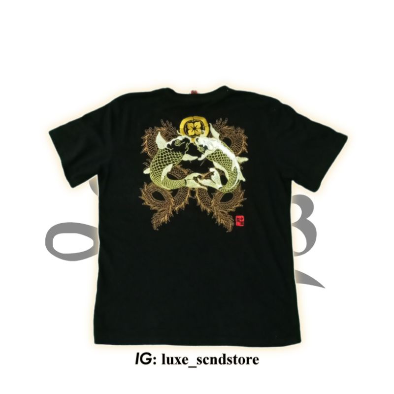 Double Dragon & Koi Sukajan T-shirt Baju