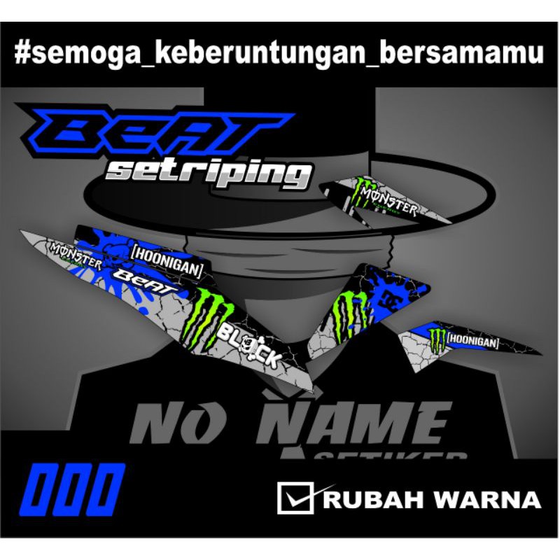 striping setiker stiker beat fi 2013-2015 (b18)  variasi - stiker motor honda setriping beat