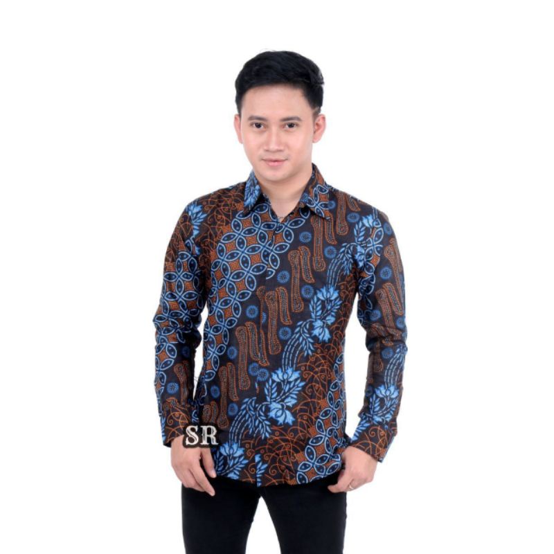 baju Kemeja Batik Slimfit exclusive original butik Atasan Batik Seragam M L XL XXL