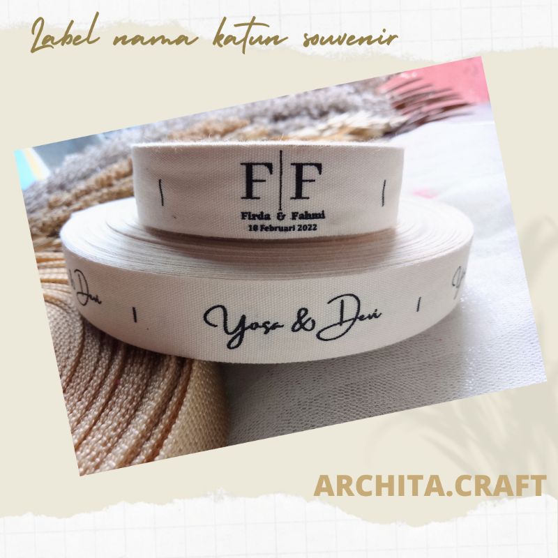 

label nama katun / label nama souvenir hijab