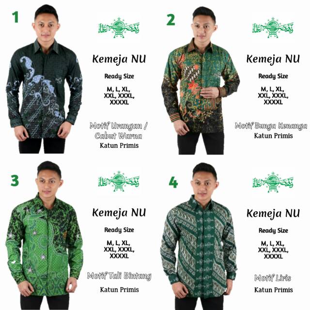 Kemeja Batik NU motif Urangan | Bunga Kenanga | Tali Bintang | Liris Terbaru Terlaris