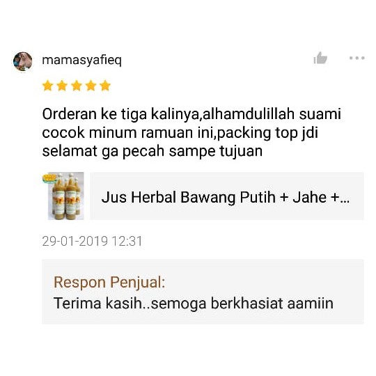 Jus Bawang Putih Herbal + Jahe Merah + Lemon + Cuka Apel + Madu + Cinnamon - HERBAKOL