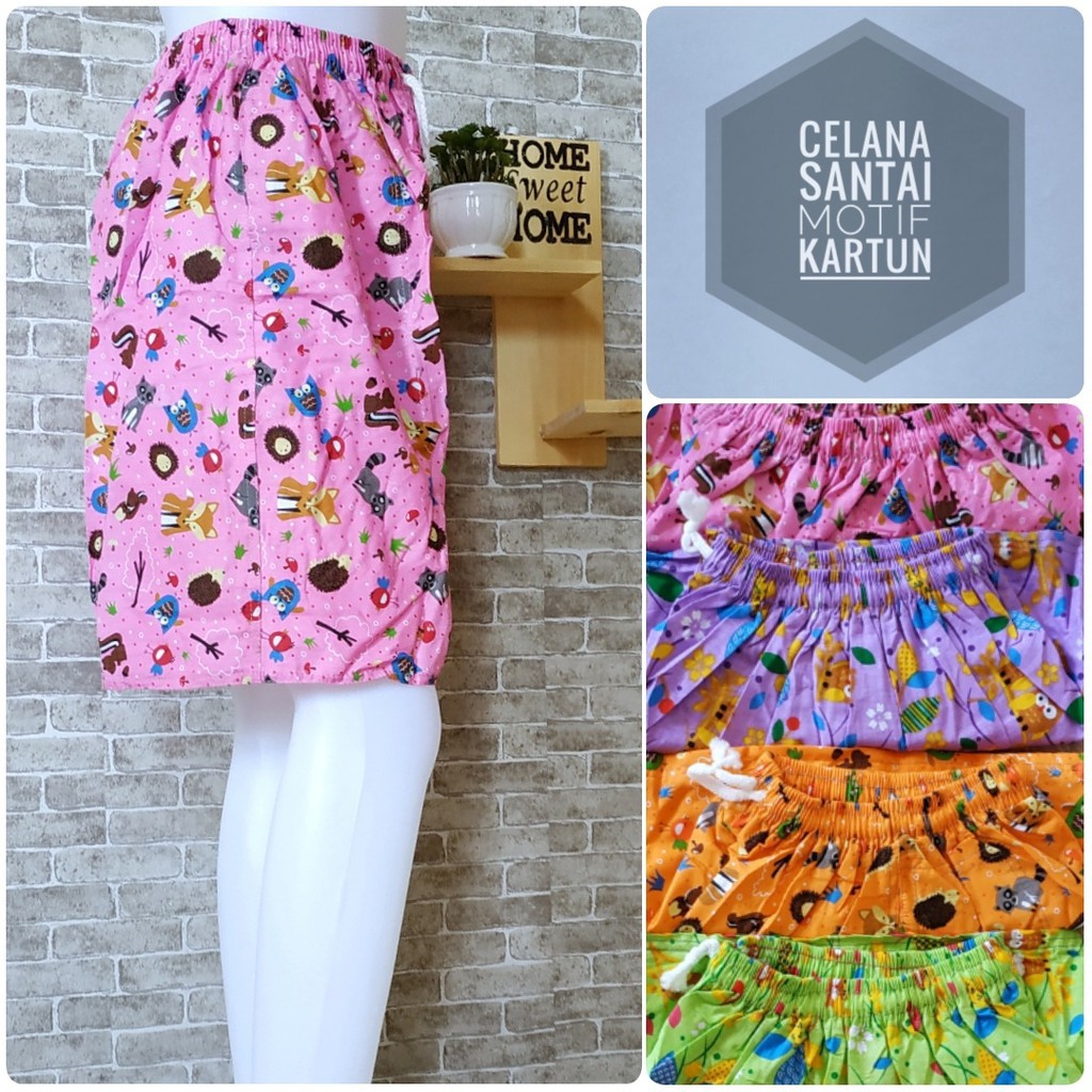 MOTIF RANDOM DEWASA CELANA  PENDEK JUMBO SANTAI TIDUR 