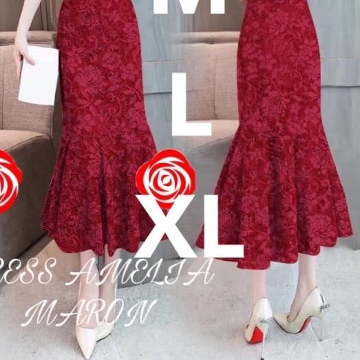 ✪ Dress amelia duyung brukat /dress pesta/ dress duyung/long dress ♢