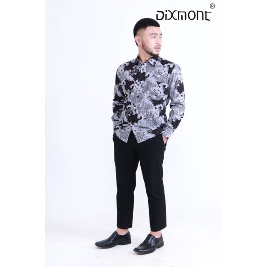 Dixmont Kemeja Pria Batik Panjang Hem BL04421