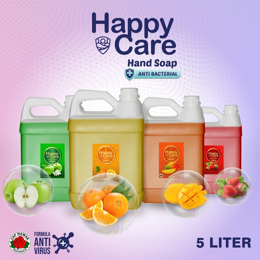 HAPPY CARE HAND WASH 5 liter sabun cuci tangan anti bacterial soap