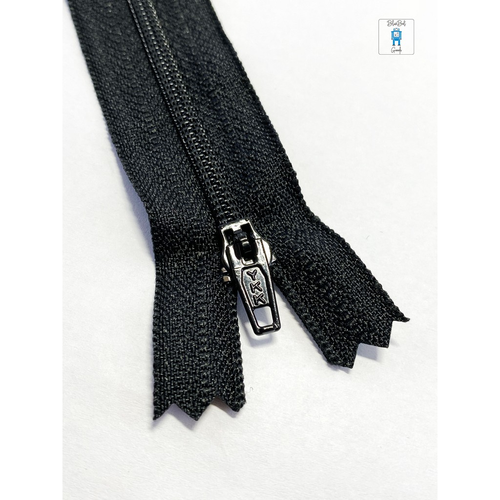 SALE Zipper resleting YKK 8inch/20cm kepala besi hitam no:3 Isi 1 lusin (12pcs)