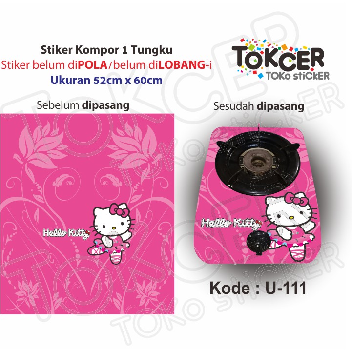 Stiker Kompor 1 Tungku HELLO KITTY  U-111