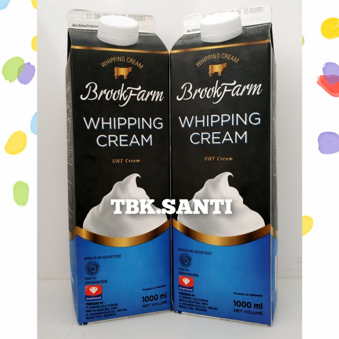 

Krim- Diamond Brook Farm Whipping Cream 1 Liter Whip Cream Enak Halal 1Lt -Krim.