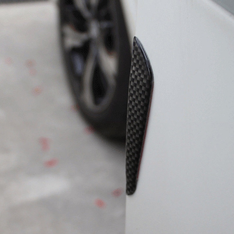 【Theredsunrisesiwy.id】4x Anti-collision Trim Carbon Fiber Car Door Edge Guard Strip Protector Bumper