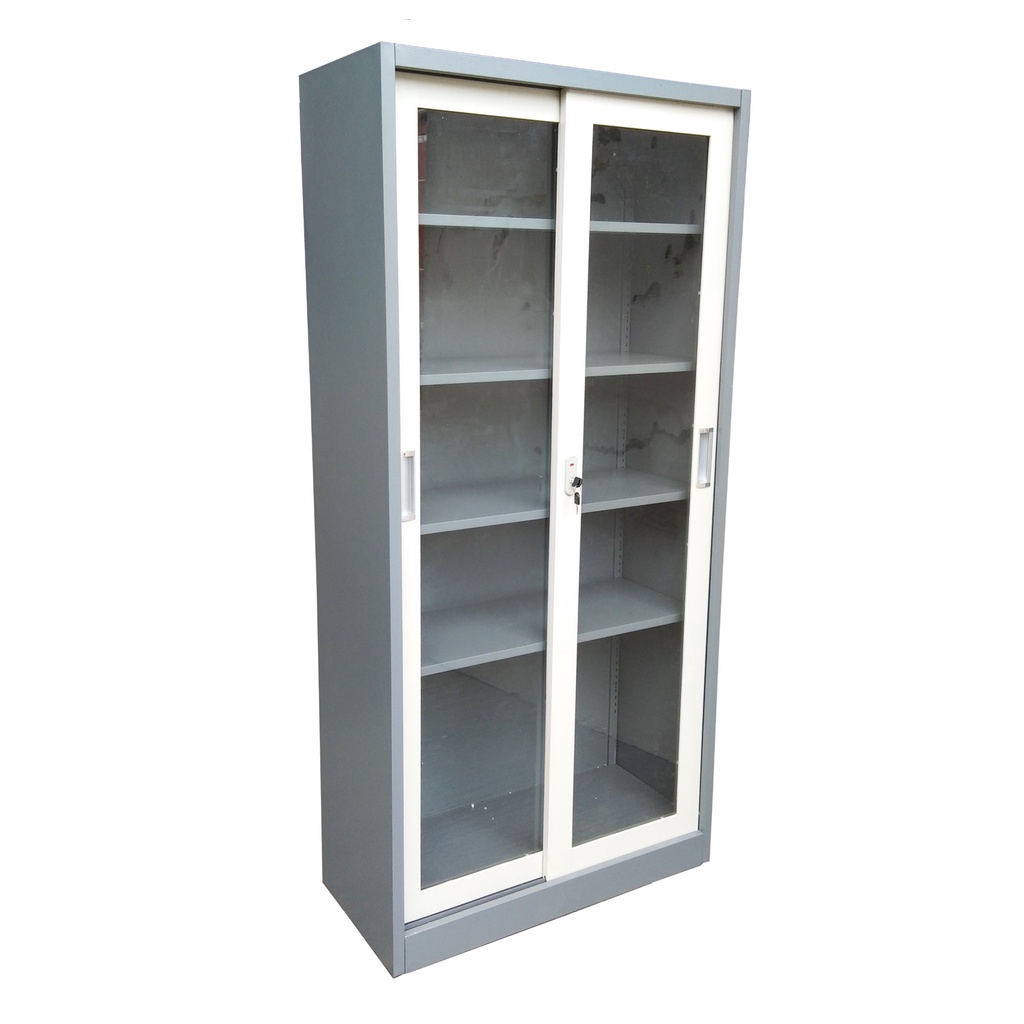 Lemari Arsip Besi Lemari Cabinet Pintu Sliding Geser Kaca Kunci