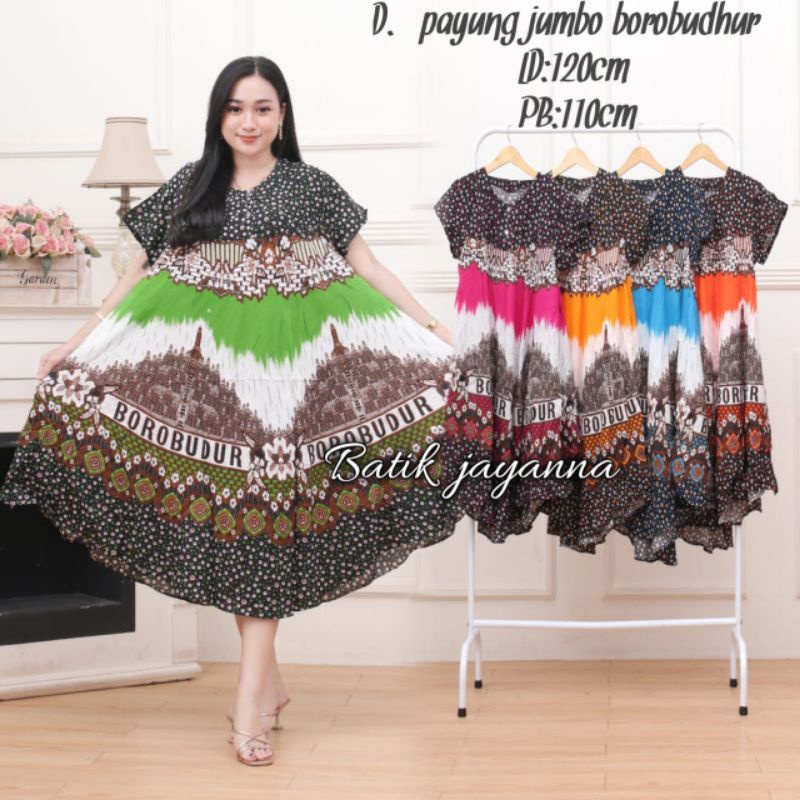 DASTER PAYUNG JUMBO BOROBUDHUR LWS KANCING DEPAN BUSUI BUMIL RAYON