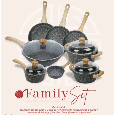 Granite Pan Set Fryingpan Granit Set Frypan Granit Casserole Saucepan Kuali Panci Granit German