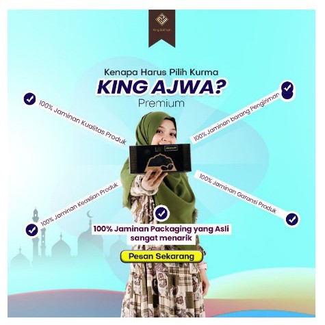 

Kurma king ajwa kurma premium qurma king salman grade super bisa COD