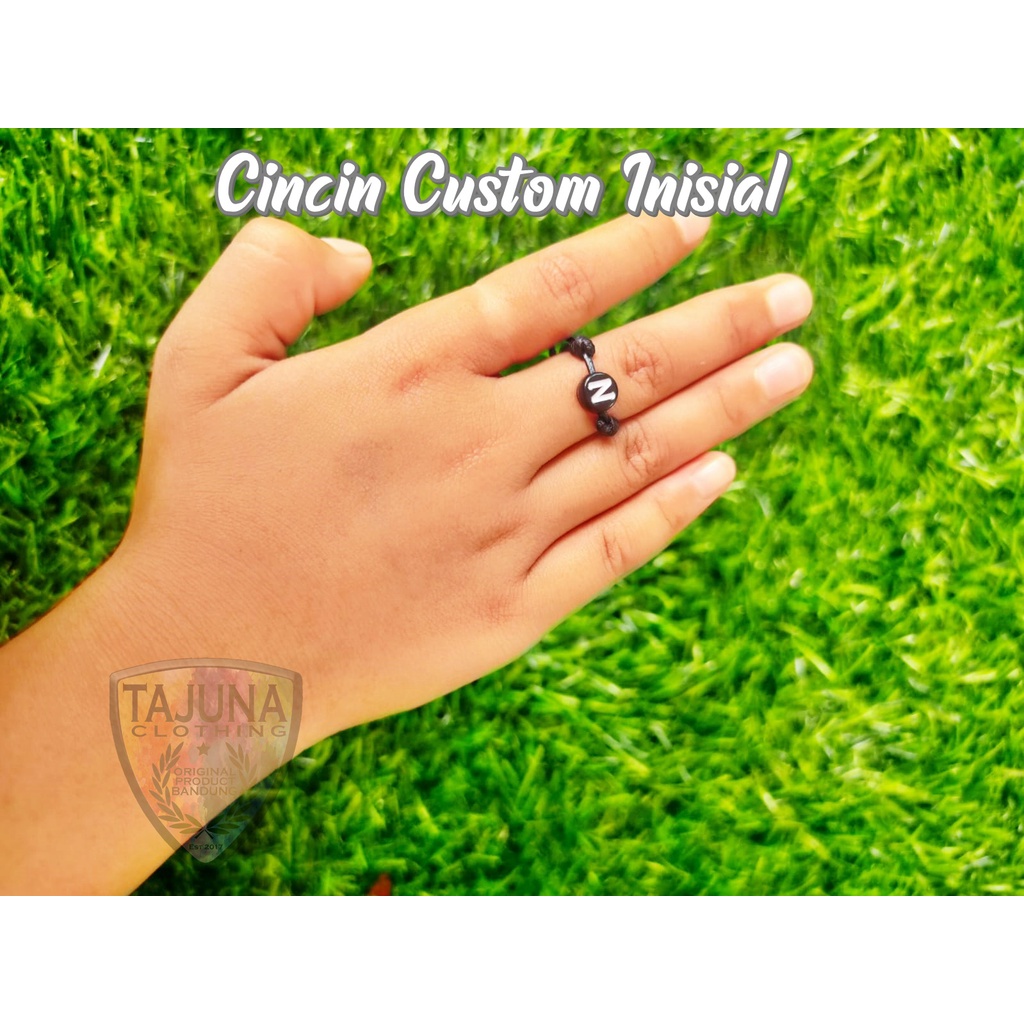 Cincin custom huruf INISIAL atau angka | cincin tali alphabet