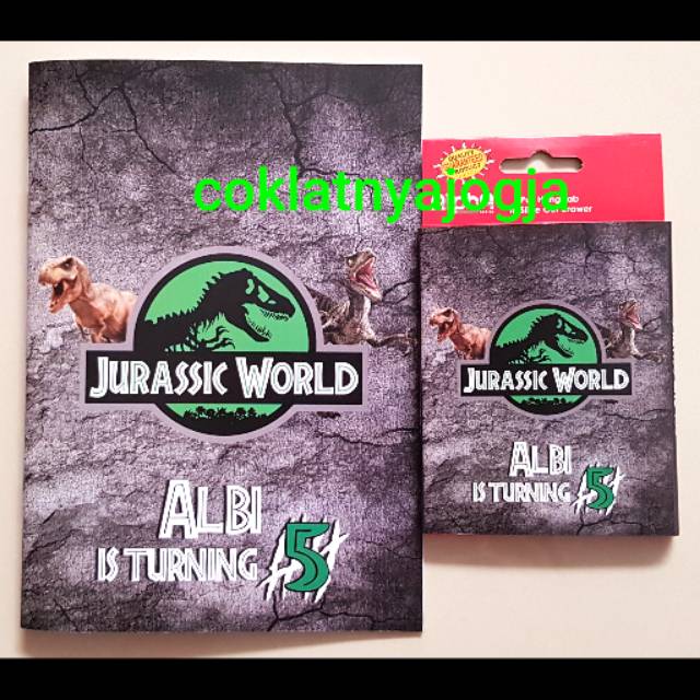 

(PO 13hr kerja, MIN 12) Birthday Souvenir Set buku aktivitas dan pensil warna box tema jurassic park