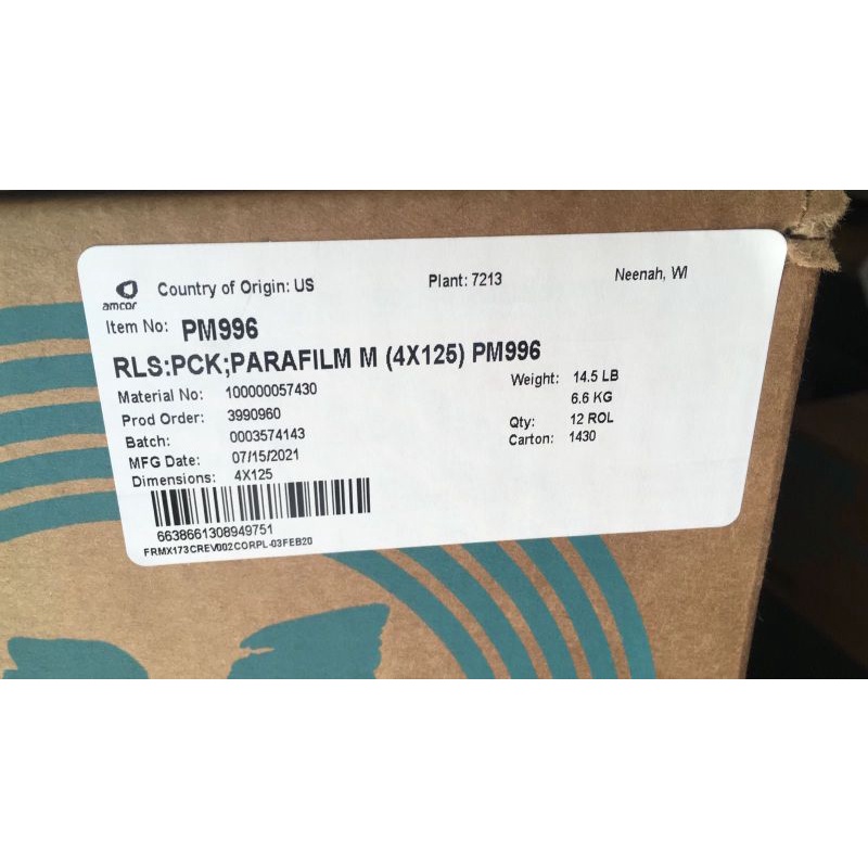 Parafilm M, 4 x 125 ft