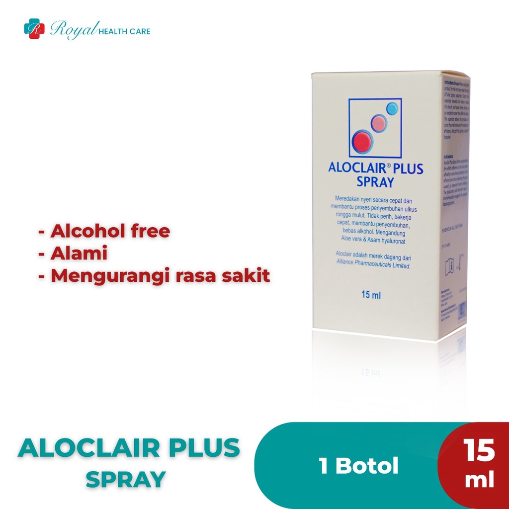 ALOCLAIR PLUS SPRAY 15ML Mengatasi Sariawan Disebabkan Oleh Kawat Gigi