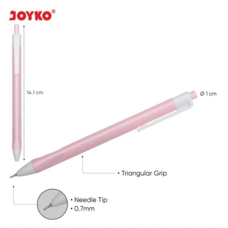 Pulpen joyko pastel trianguler grip (1pc)