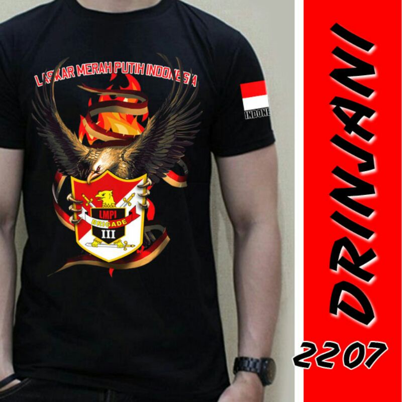 kaos baju ormas / lmpi / laskar merah putih indonesia / sablon dtf / polos / custom nama