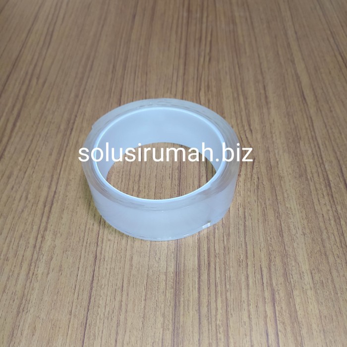 ISOLASI 30MM 1M DOUBLE BENING TRANSPARANT TAPE SIDE BENING BOLAK BALIK