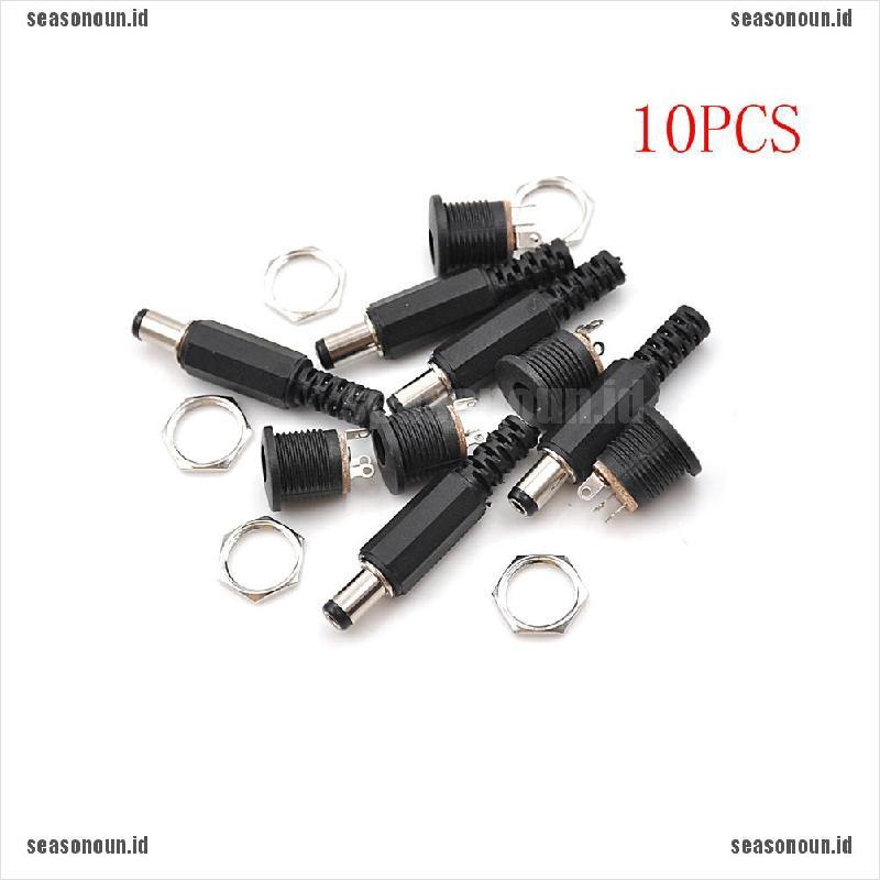 【un】10PCS Female Plug Jack+Male Plug Jack Socket Adapter Connector 5.5*2.5 mm