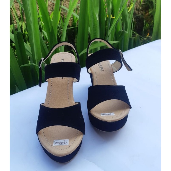 fahrie shoes sendal wedges wanita tali kokop bandua