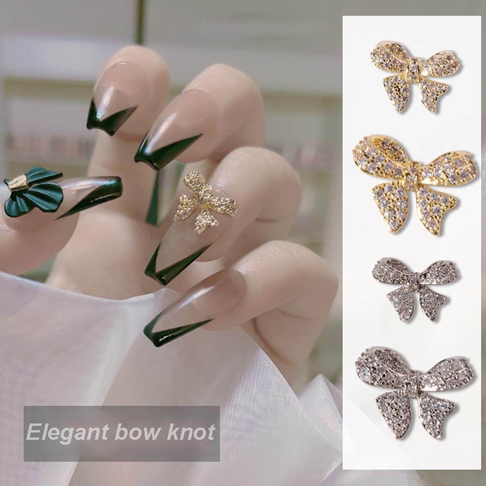 AUGUSTINA Agustina 3D Kuku Berlian Imitasi 1Pc DIY Kuku Ikatan Simpul Bor Shiny Nail Art Dekorasi