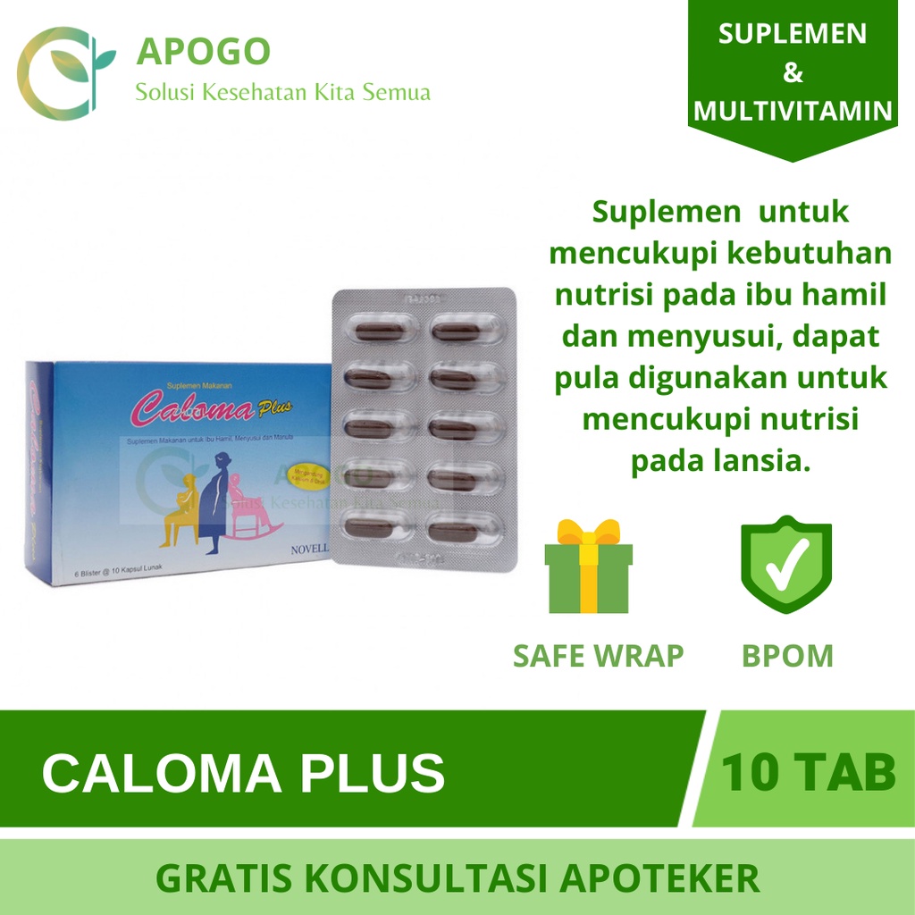 CALOMA PLUS SUPLEMEN IBU HAMIL 1 STRIP ISI 10 TABLET