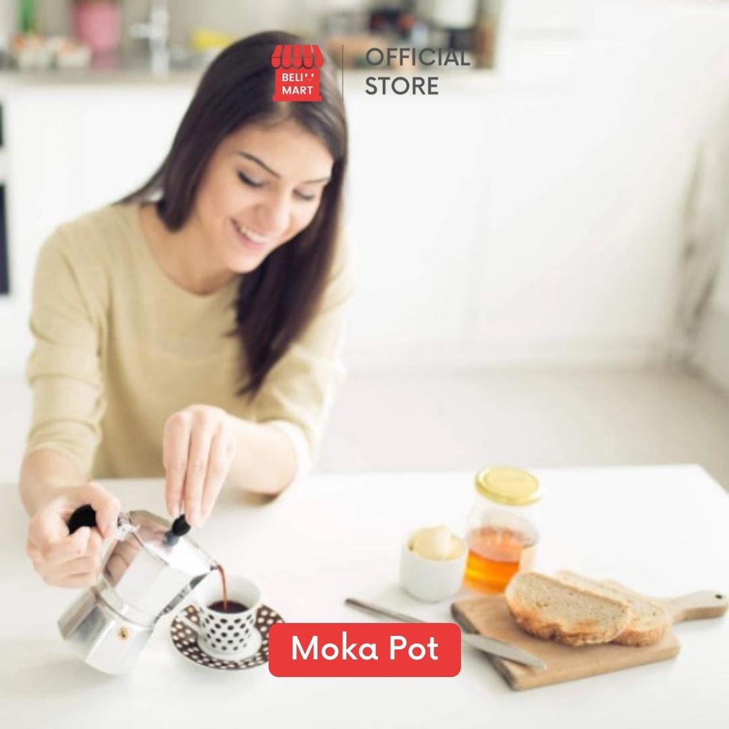 Moka Pot Coffee Maker | Moka Pot Espresso | Alat Pembuat Kopi 1 cup, 3 cup, 6 cup, 9 cup