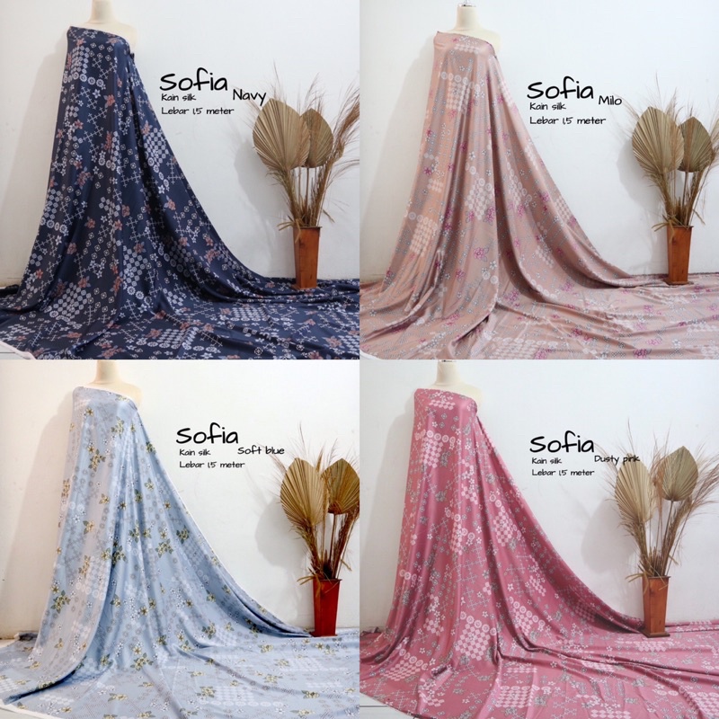 Kain Silk | motif sofia series | kain seragaman | kain sarimbit