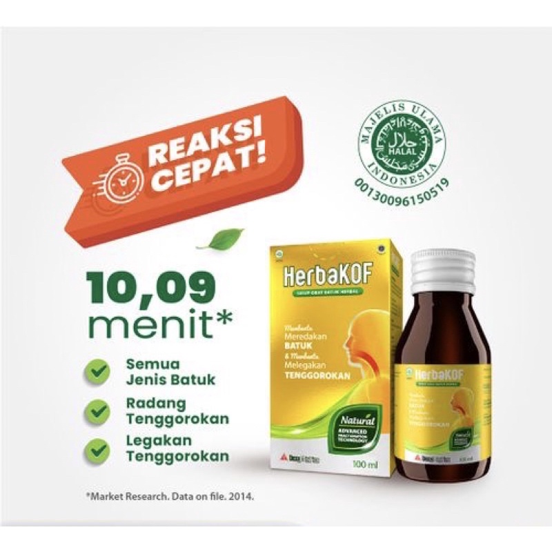 Herba Kof HerbaKof Sirup Obat Batuk Melegakan Sakit Gatal Tenggorokan Herbal