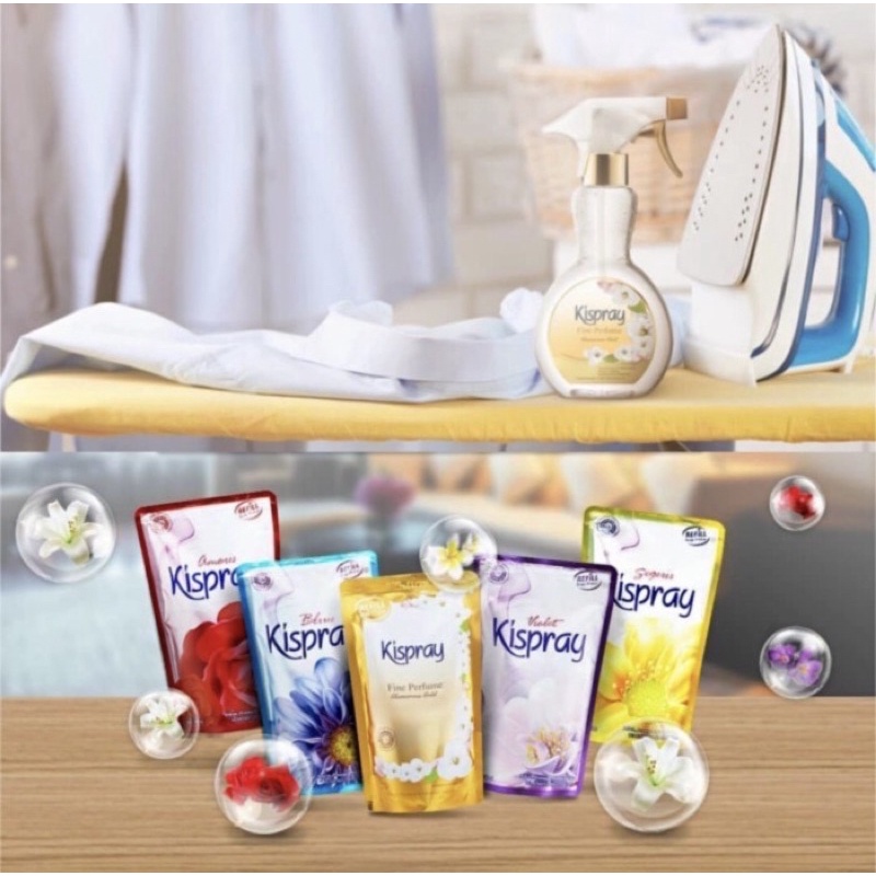 Kispray refill 300 ml ( parfum setrika anti kuman isi ulang )